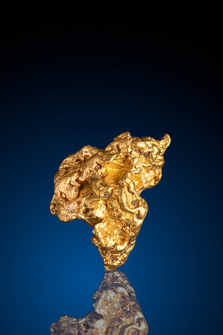 (image for) Chunky and Tapered natural gold nugget from the Yuba River, California